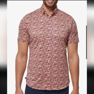 Mizzen+Main Tea Rose Multi Circle Halyard Short Sleeve Shirt Small Trim Fit